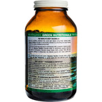 Side view of a 500-tablet bottle of Green Nutritionals Yaeyama Pacifica Chlorella with green and white labeling.