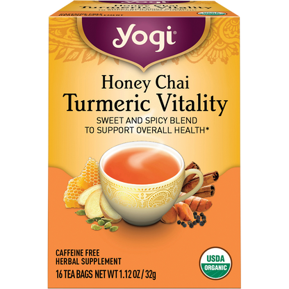 Yogi Tea Herbal Tea Bags Honey Chai Turmeric Vitality 16 Pack