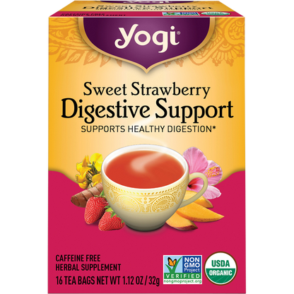 Yogi Tea Herbal Tea Bags Sweet Strawberry Digestive Support 16 Pack