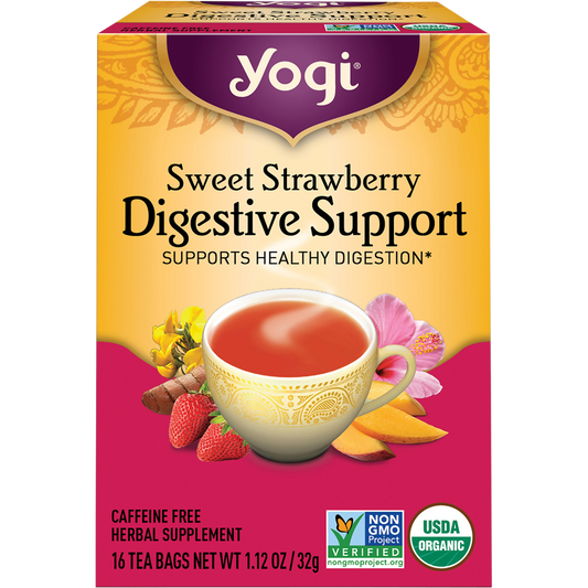 Yogi Tea Herbal Tea Bags Sweet Strawberry Digestive Support 16 Pack