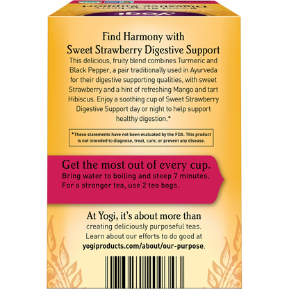 Yogi Tea Herbal Tea Bags Sweet Strawberry Digestive Support 16 Pack