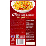 Back of Zero Low Carb Rice 160g box with nutrition facts, ingredients, and preparation instructions.