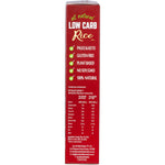 Side view of a Zero Low Carb Rice 160g box showing product features and a gluten-free logo.