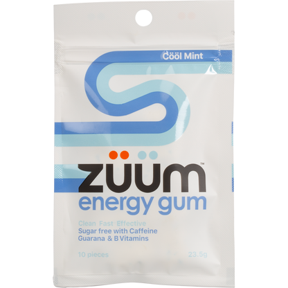 Zuum Energy Gum Cool Mint 10 Pieces (Pack of 16)