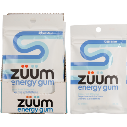 Zuum Energy Gum Cool Mint 10 Pieces (Pack of 16)