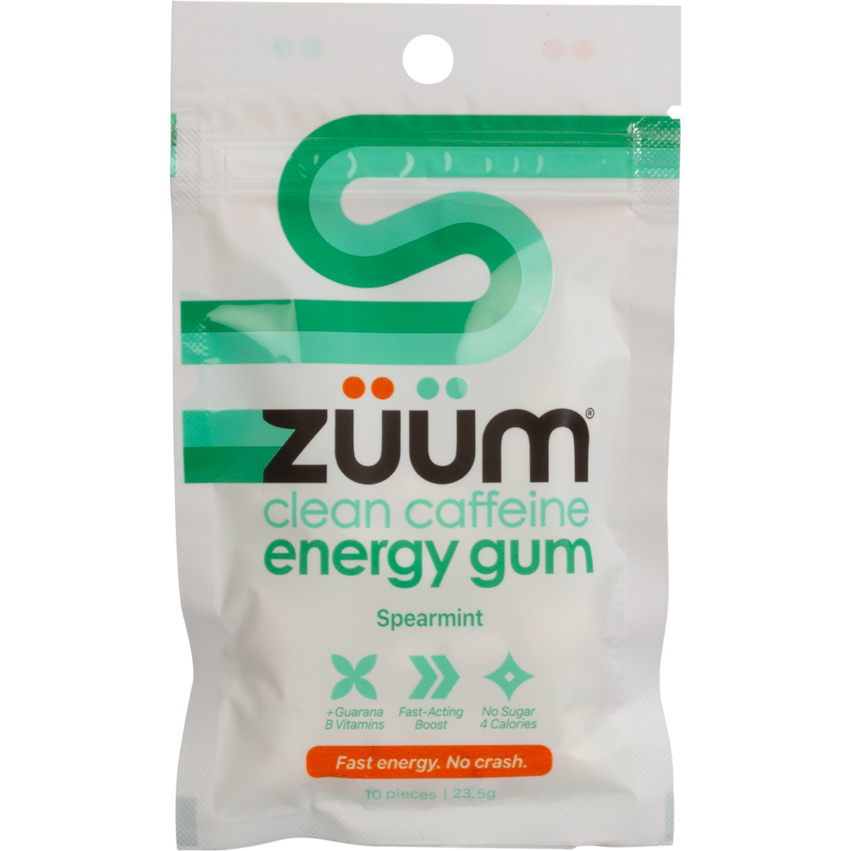 Zuum Energy Gum Spearmint 10 Pieces (Pack of 16)