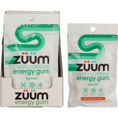 Zuum Energy Gum Spearmint 10 Pieces (Pack of 16)