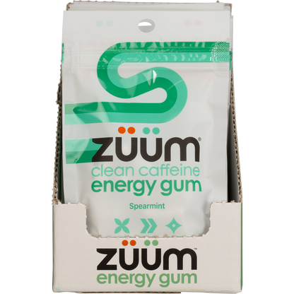 Zuum Energy Gum Spearmint 10 Pieces (Pack of 16)