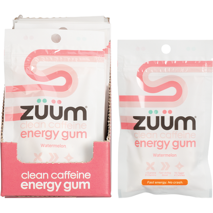 Zuum Energy Gum Watermelon 10 Pieces (Pack of 16)