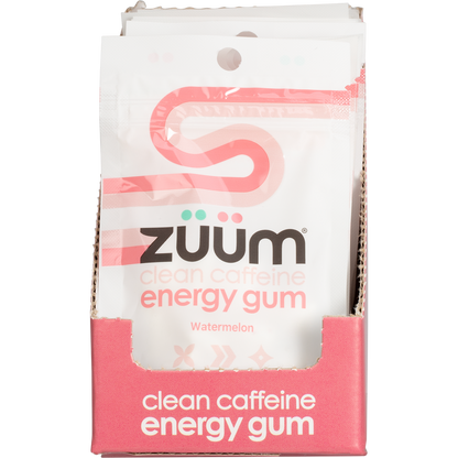 Zuum Energy Gum Watermelon 10 Pieces (Pack of 16)