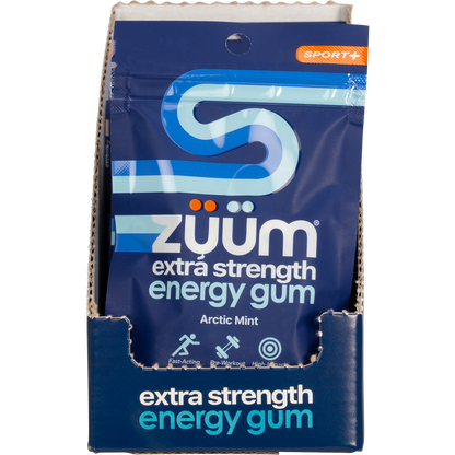 Zuum Energy Gum Extra Strength Sport Arctic Mint Hasta 10 Pieces (Pack of 16)