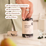 Infographic titled What Is Not Shilajit? explaining it is free from synthetic fillers, additives, and heavy metals.