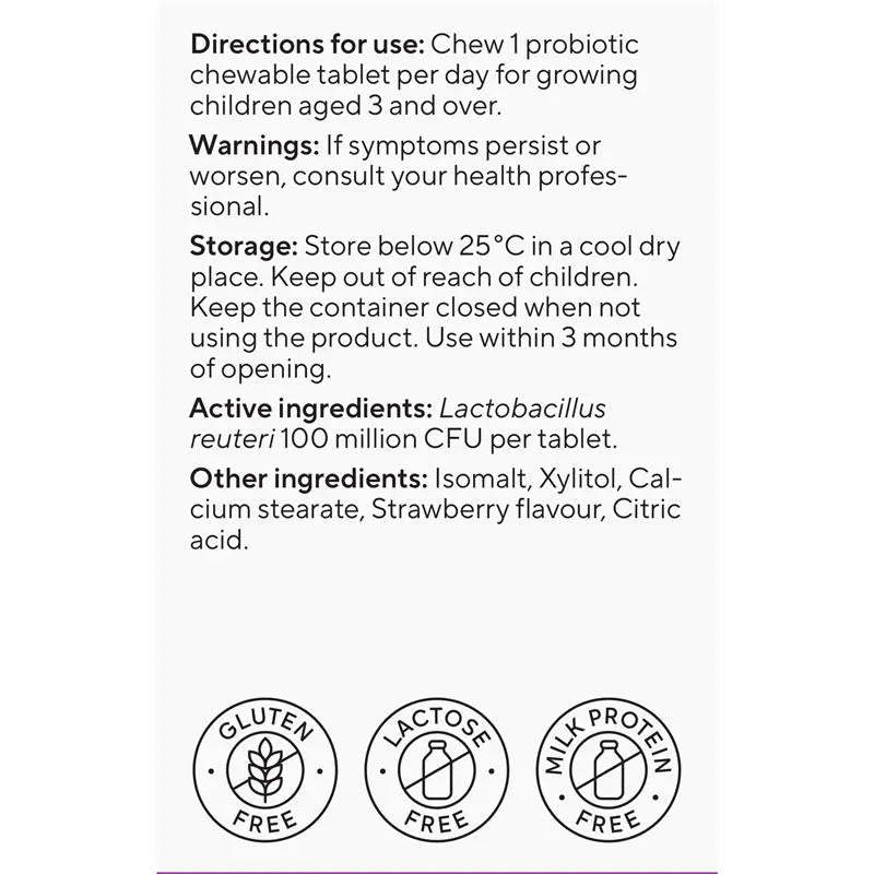 Biogaia Protectis Kids Strawberry Flavour 30 Chewable Tablets
