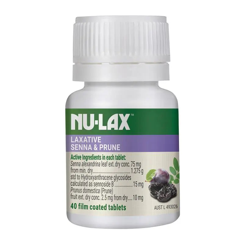 Nu-Lax Natural Laxative Extra Strength Senna & Prunes 40 Tablets
