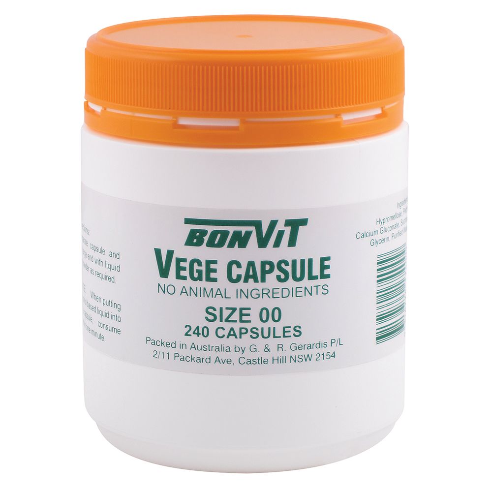 Bonvit Empty Vege Capsules Size 00 240 Capsules