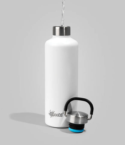 Cheeki Stainless Steel Bottle Insulated White 600ml